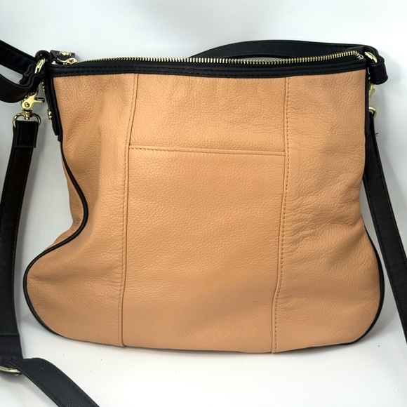 Emma Fox Tan and White Crossbody Bag with Gold Accents - Picture 7 of 7